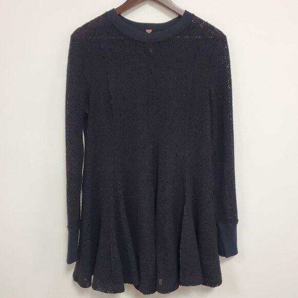Free People Womens Coffee In The Morning Fairy Grunge Tunic Size M Black Witchy - Picture 1 of 11